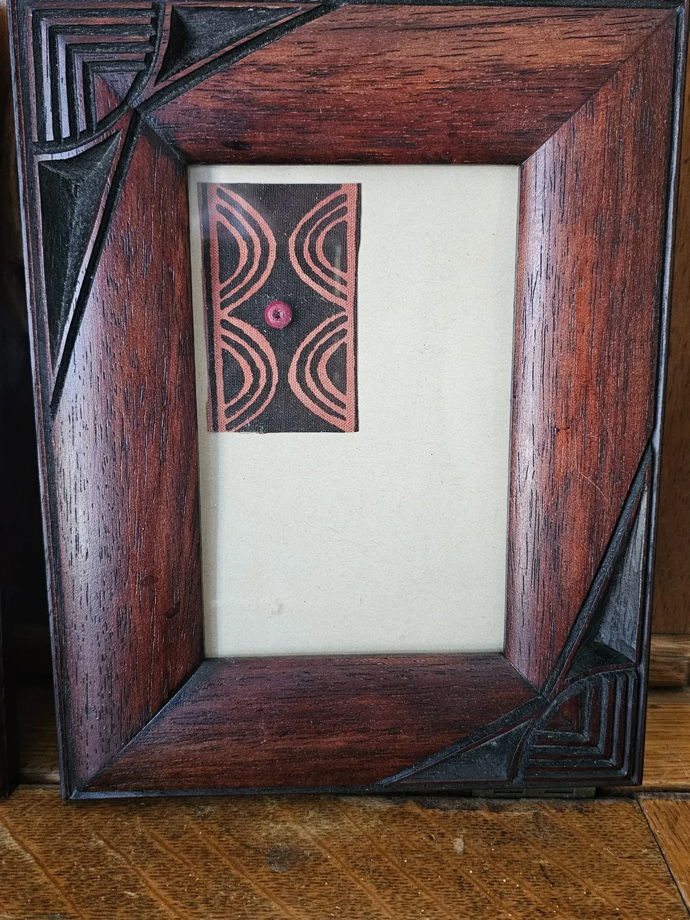 Oshiwa Namibia Hand Carved Wood Picture Frames Pair